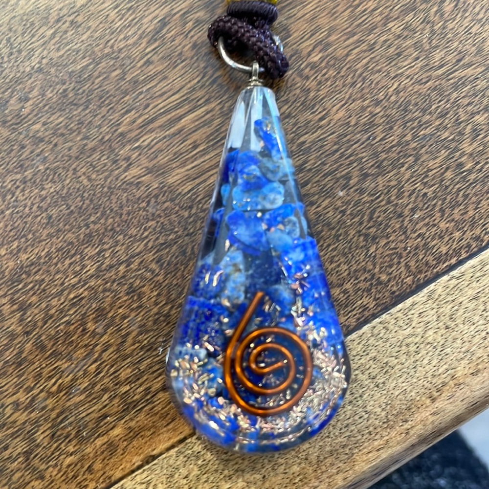 Lapis Lazuli Orgone Necklace with inserted Copper